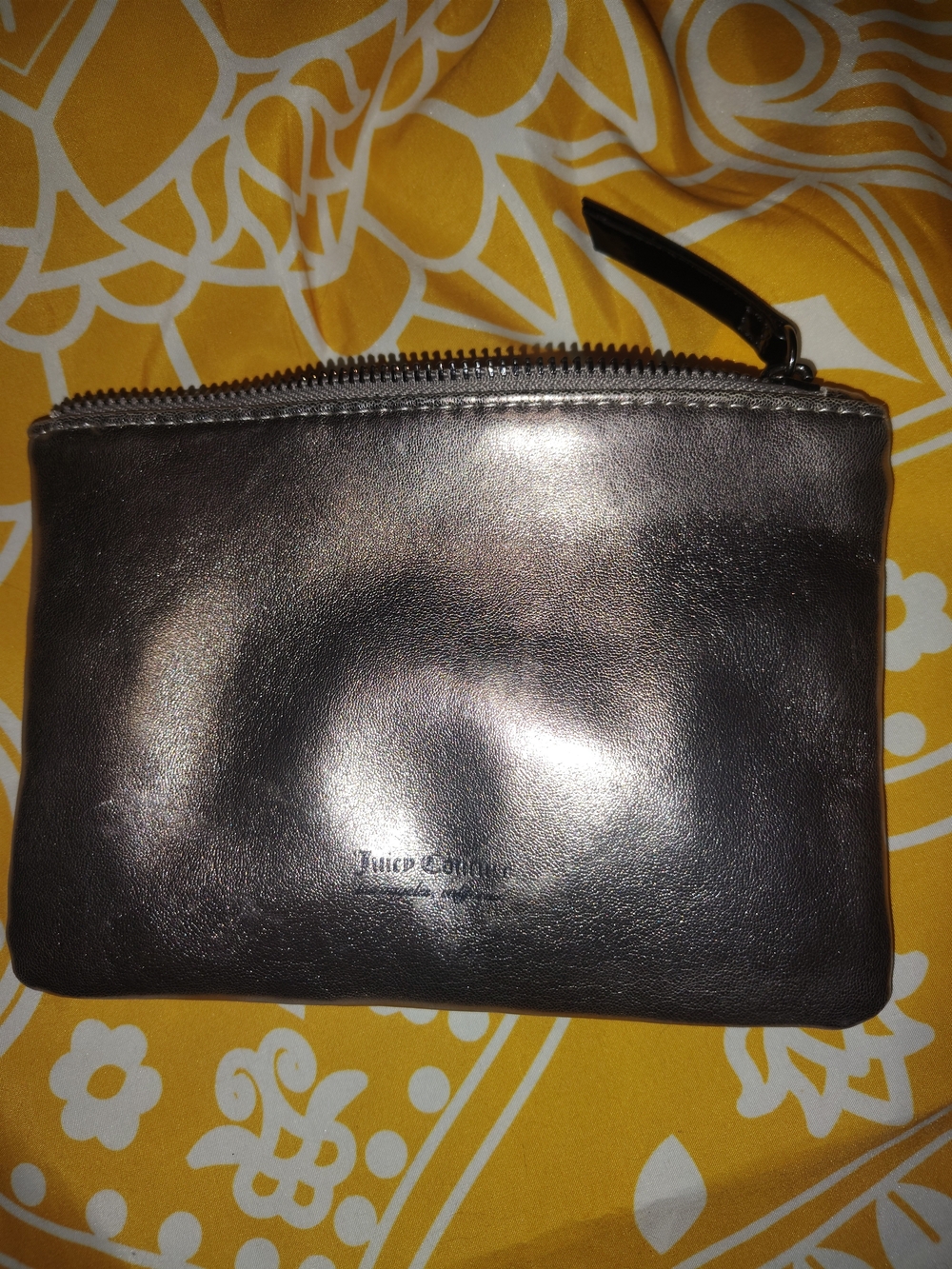 Juicy Couture Metallic Silver Cosmetics Bag